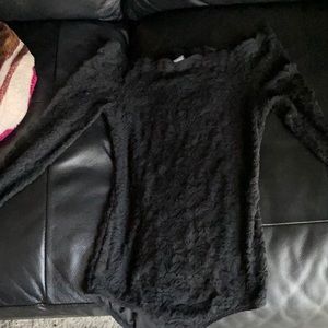Lace body suit over the shoulder top
